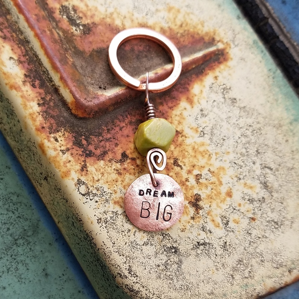 Dream Big Copper Boho Key Ring - Picture 5 of 6